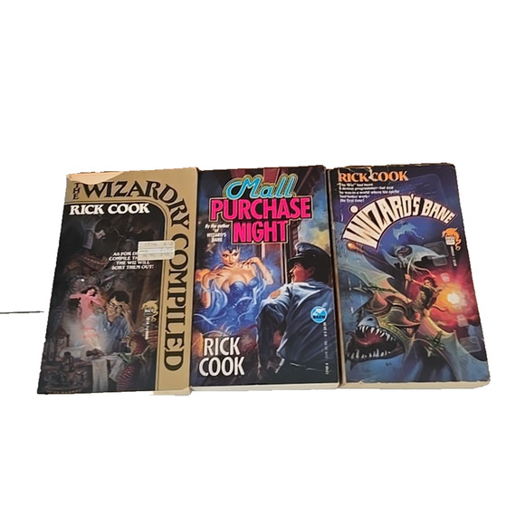 Lot of 3 Vintage Rick Cook Wizard Magic Fantasy Science Fiction Paperback Books - Picture 1 of 4